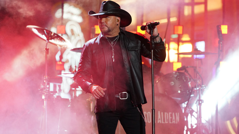 Jason Aldean performing at the CMT Music Awards