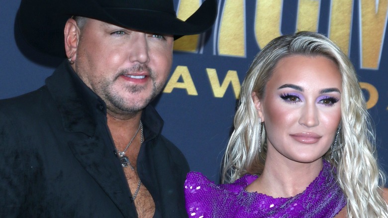 Brittany and Jason Aldean walking the red carpet