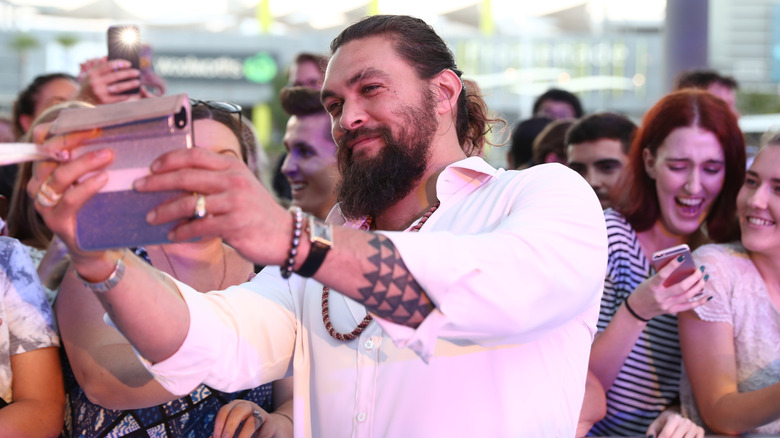 Jason Momoa attends the Australian premiere of Aquaman on December 18, 2018