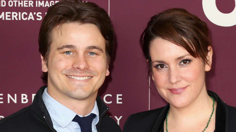 Melanie Lynskey and Jason Ritter blue tie