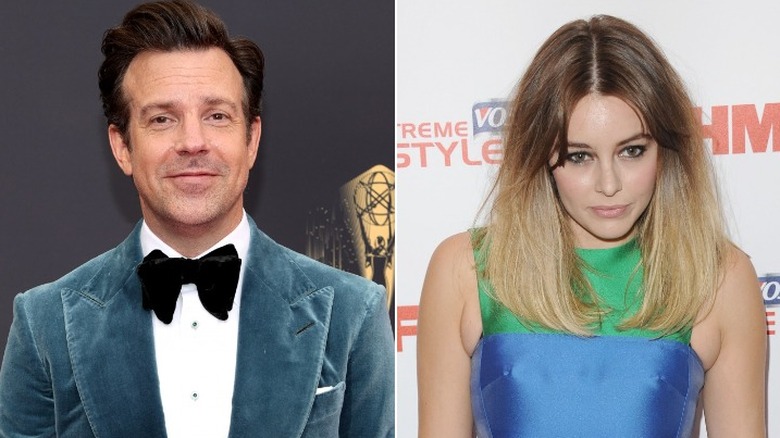 Jason Sudeikis and Keeley Hazell side-by-side