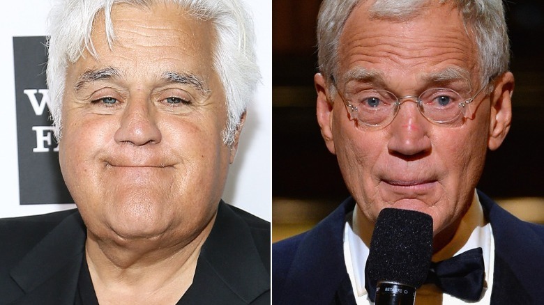 Jay Leno and David Letterman split image