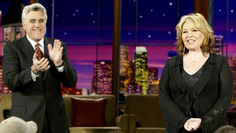 Jay Leno with Roseanne Barr on "The Tonight Show"