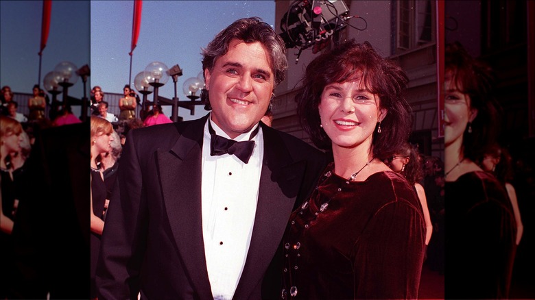 Jay Leno and Mavis Leno smiling