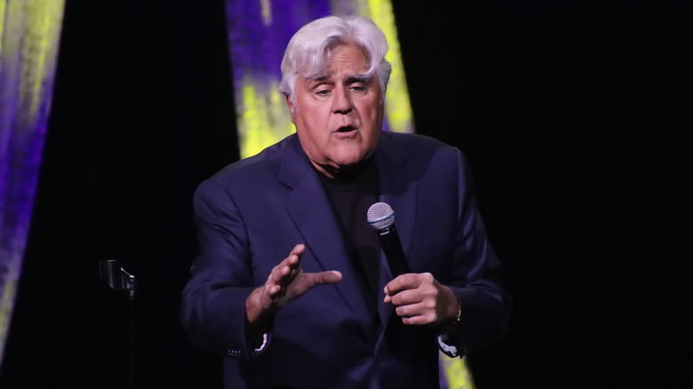 Jay Leno speaking on stage