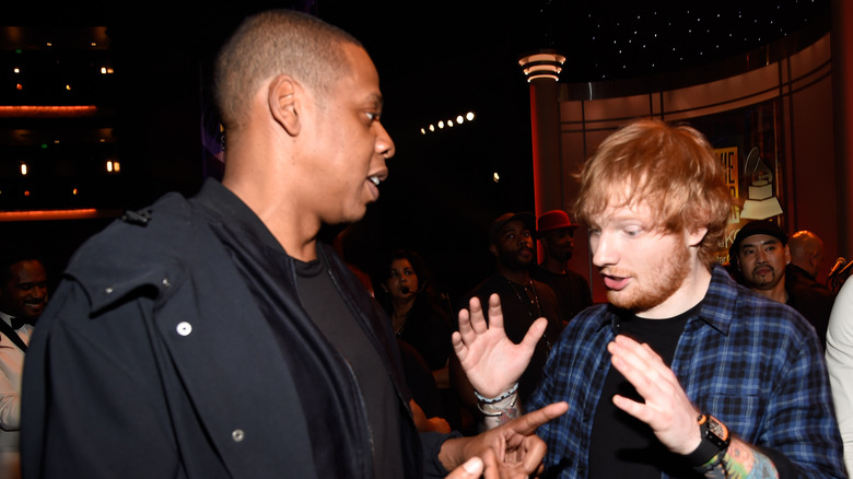 Ed Sheeran and Jay-Z having a conversation 