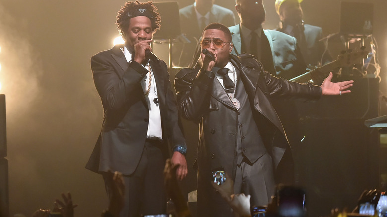 Jay-Z and Nas performing