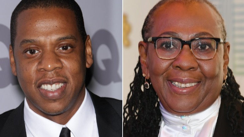 Gloria Carter and Jay-Z smiling