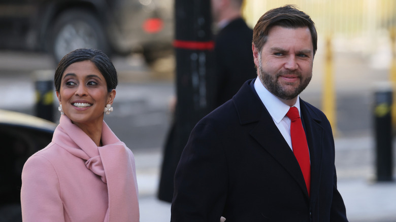 Usha Vance walking with JD Vance