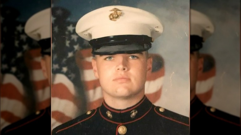 JD Vance posing in his military uniform