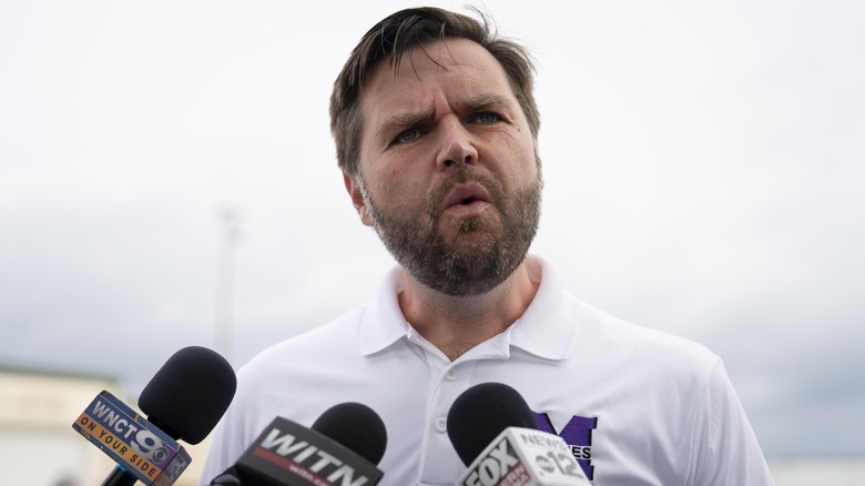 JD Vance speaking to reporters