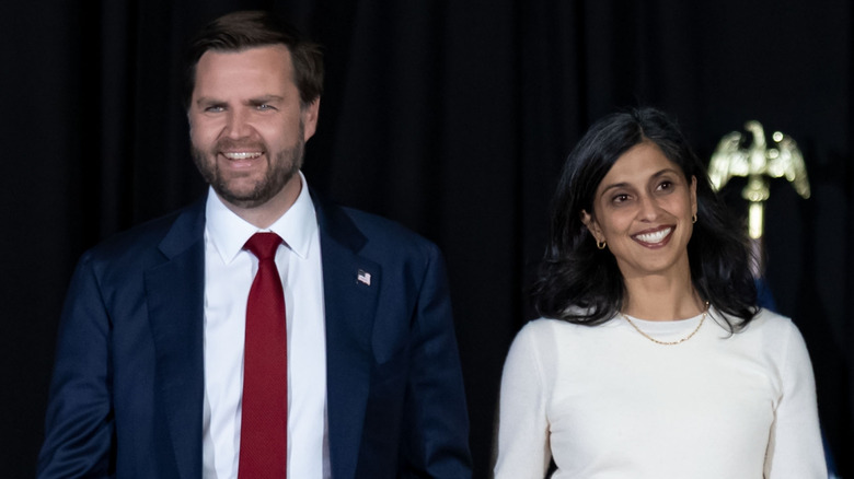 JD Vance and Usha Vance walking