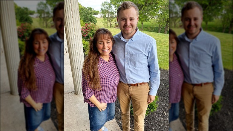 Michelle Duggar and Jed Duggar posing