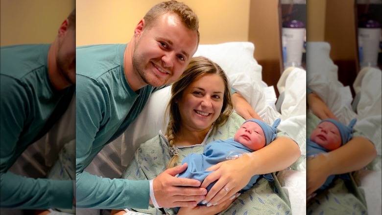 Jed Duggar, Katey Duggar, Truett posing