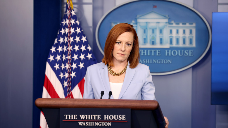 Jen Psaki speaking at White House press conference