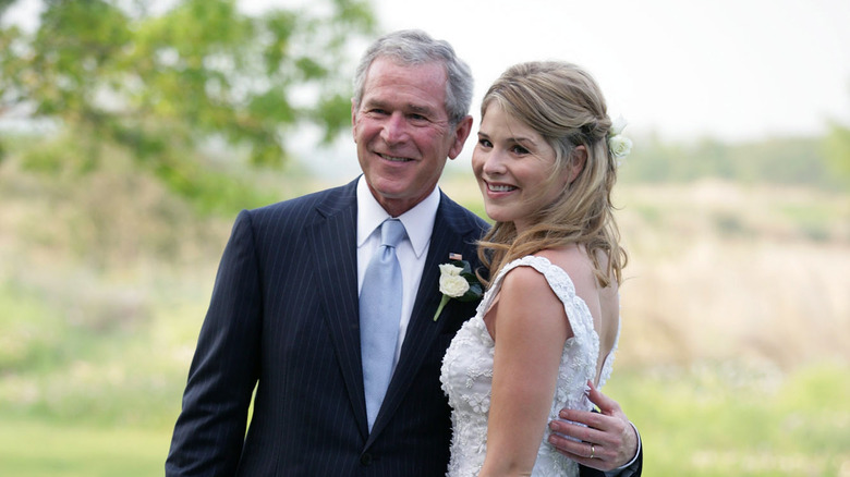 Jenna Bush Hager and George W. Bush posing