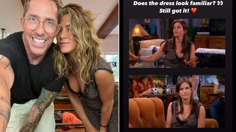 Jennifer Aniston with hair stylist Chris MacMillan, alongside Monica in Friends