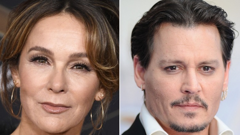 Jennifer Grey and Johnny Depp split image