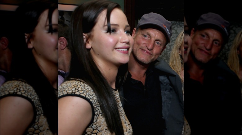 Jennifer Lawrence and Woody Harrelson at an event 