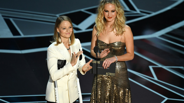 Jodie Foster Jennifer Lawrence presenting 