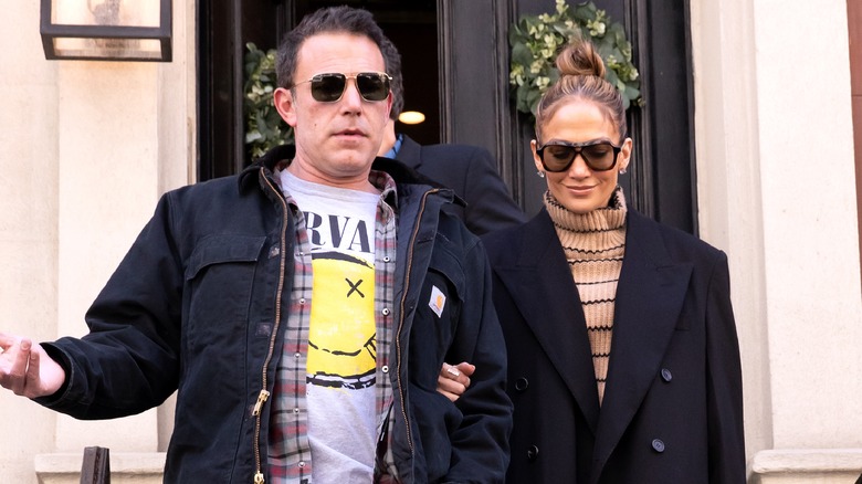 Ben Affleck and Jennifer Lopez wearing shades