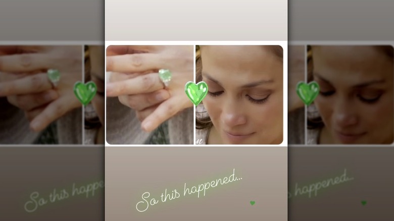 Jennifer Lopez engagement ring, face