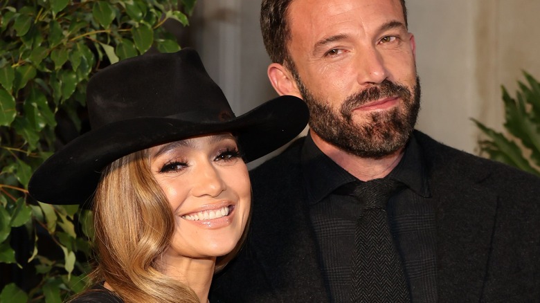 Jennifer Lopez and Ben Affleck smiling