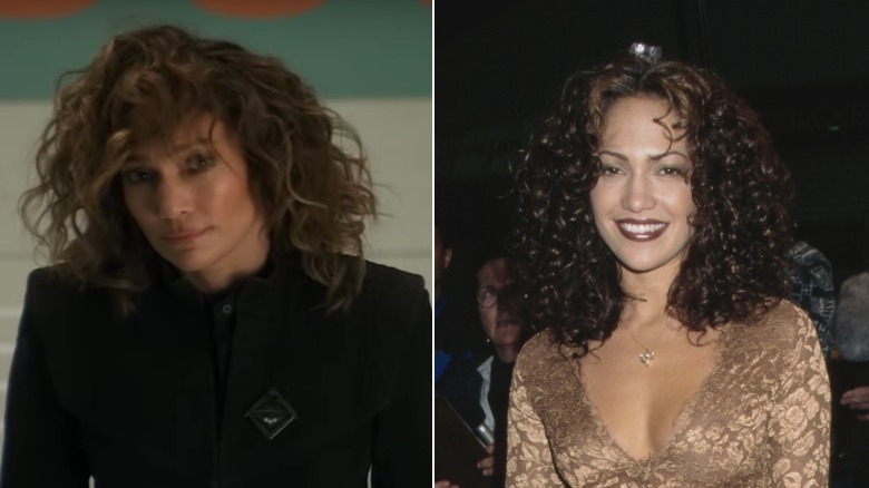 Jennifer Lopez with curly hair