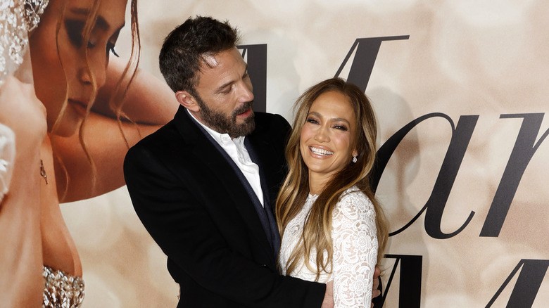 Jennifer Lopez and Ben Affleck pose 