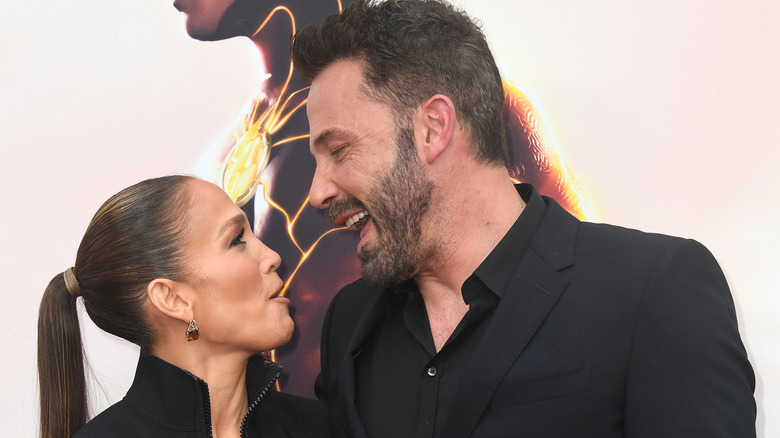 Jennifer Lopez and Ben Affleck in black