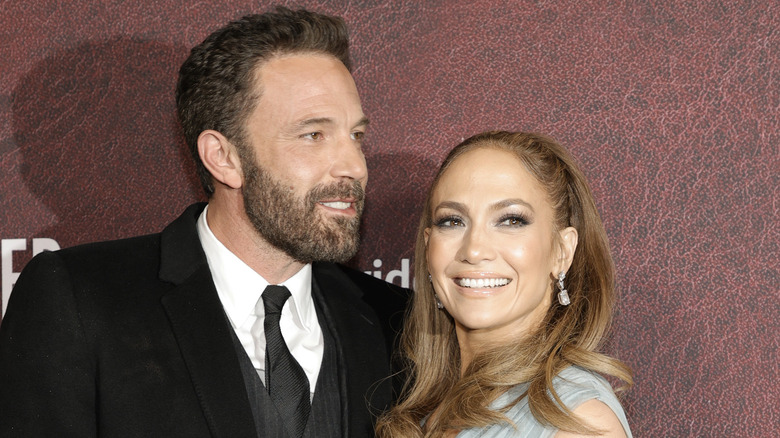 Jennifer Lopez and Ben Affleck smiling