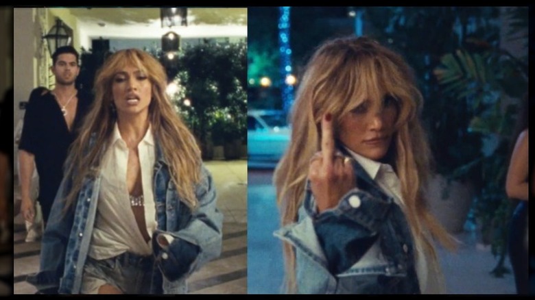 Jennifer Lopez in her music video for "Cambia el Paso"