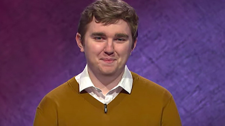 Brayden Smith pictured competing on Jeopardy!