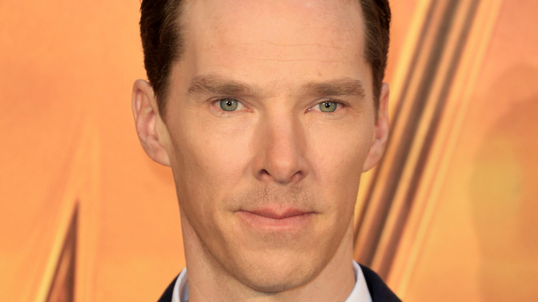 Benedict Cumberbatch gives a stern look on the red carpet