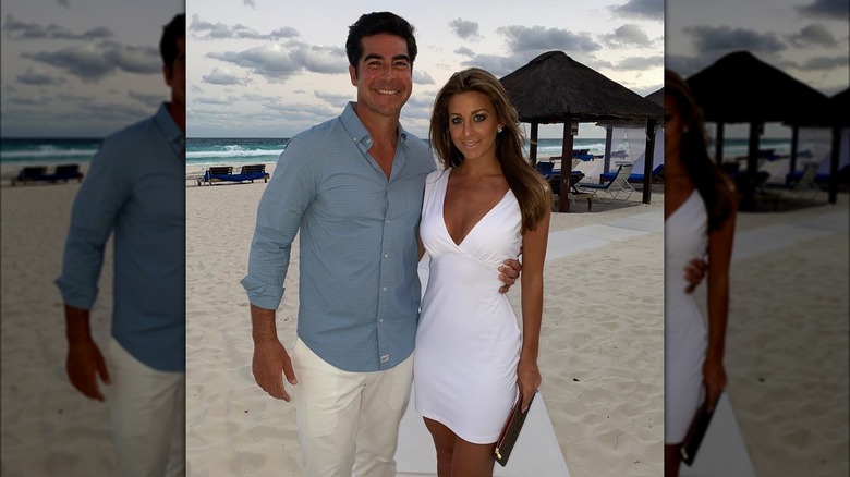 Jesse and Emma Watters pose together at the beach