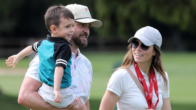 Jessica Biel and Justin Timberlake with their son Silas