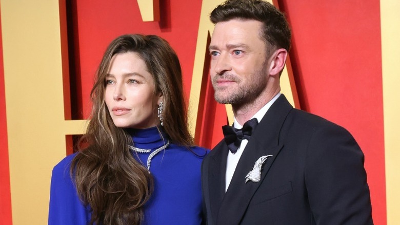 Jessica Biel and Justin Timberlake attend the 2024 Vanity Fair Oscar Party