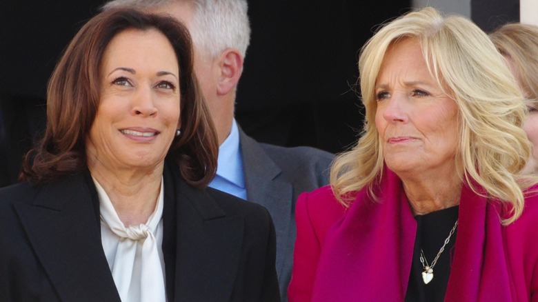 Kamala Harris and Jill Biden attend a Veterans Day event at Arlington National Cemetery (2023)