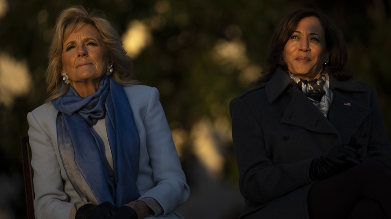 Jill Biden leaning away from Kamala Harris