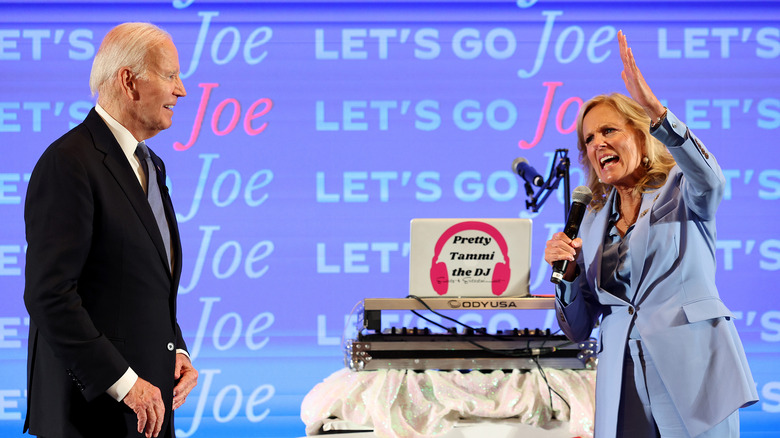 Joe Biden and Jill Biden on stage