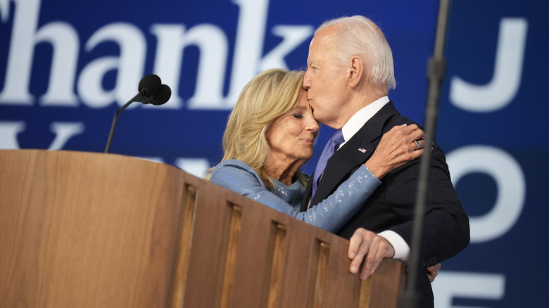 Joe Biden kissing Jill Biden