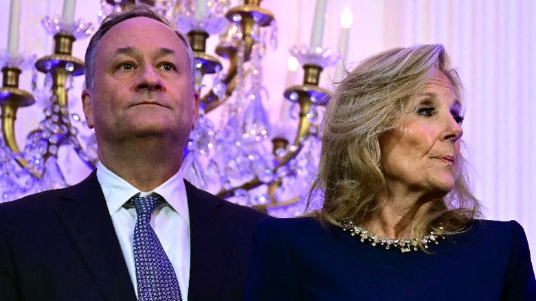 Doug Emhoff and Jill Biden attend a Hanukkah ceremony at the White House (2024)