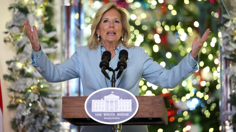 Jill Biden speaking at the White House