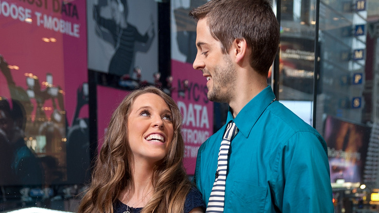 Jill Duggar and Derick Dillard smiling