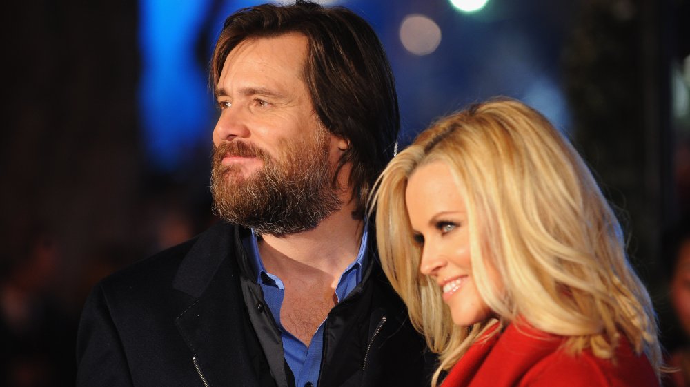 Jim Carrey and Jenny McCarthy at the premiere of Disney's A Christmas Carol