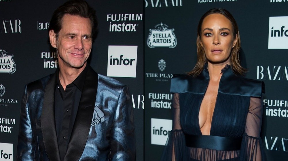 Jim Carrey and Catt Sadler at the Harper's Bazaar ICONS party during NYFW in 2017