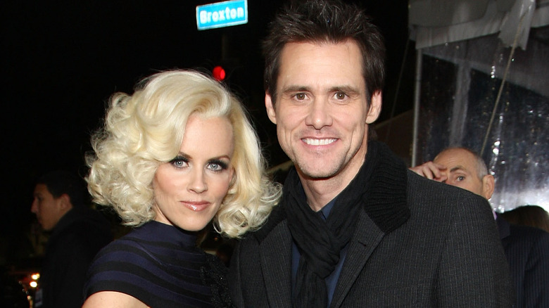 Jim Carrey and Jenny McCarthy smile