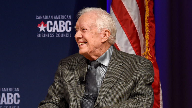 Jimmy Carter speaks at an event at The Carter Center in 2017