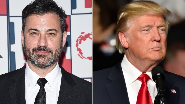 Jimmy Kimmel and Donald Trump image split