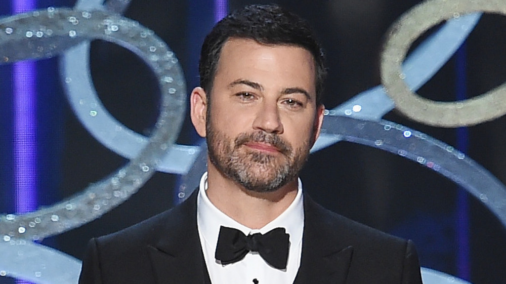 Jimmy Kimmel with a serious expression